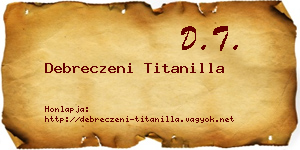 Debreczeni Titanilla névjegykártya